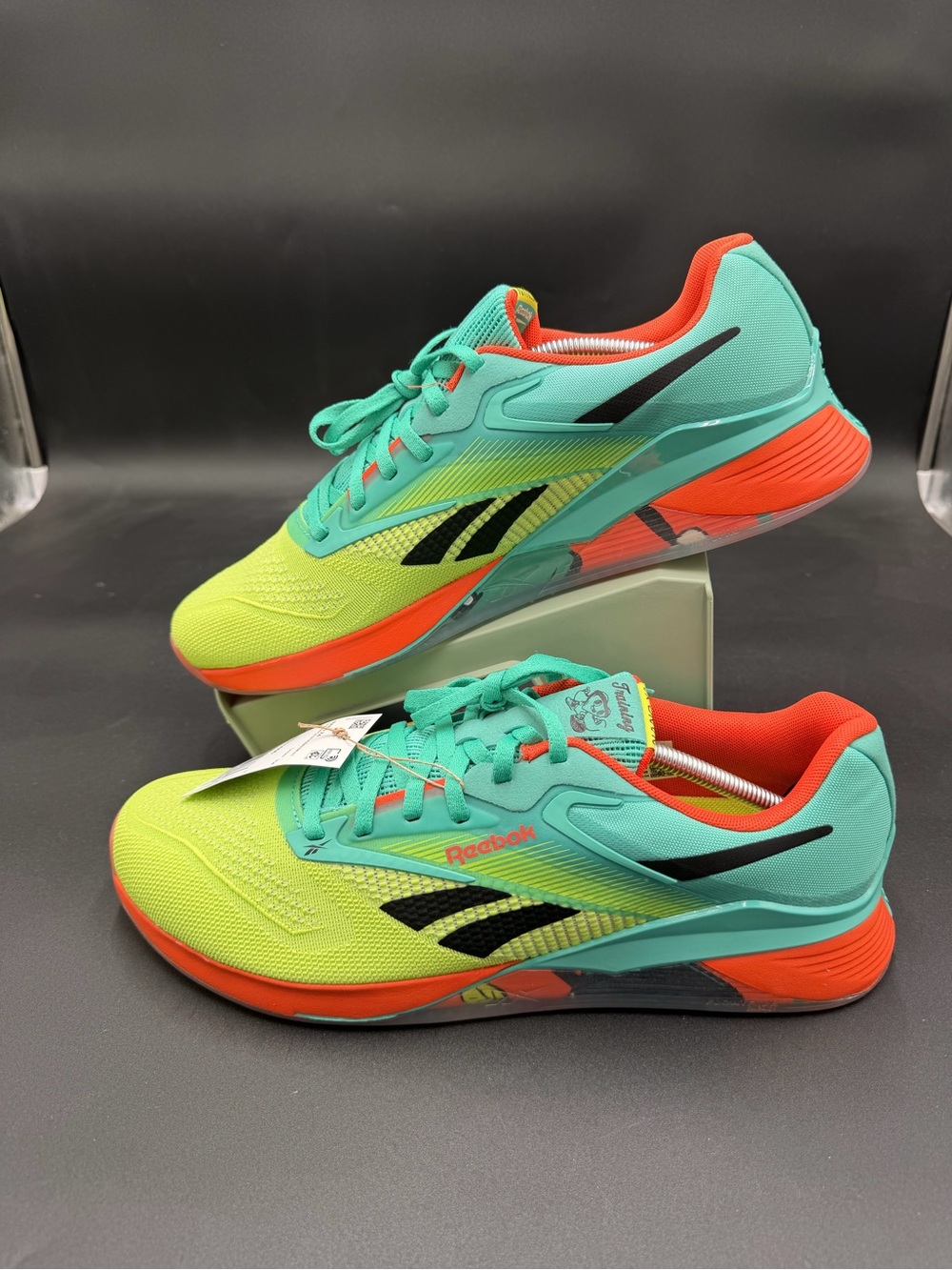 Nano Reebok Teal, Neon Green & Orange Performance Trainers